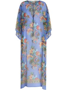 ETRO robe longue à fleurs - Bleu