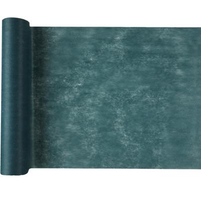 Santex Decoratie stof/tafelloper - blauw/groen - 10 mtr x 30 cm - polyester - kerstversiering