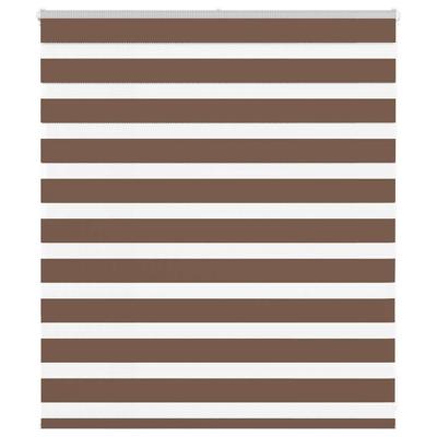 VidaXL Zebra rolgordijn 125x100 cm stofbreedte 120,9cm polyester bruin