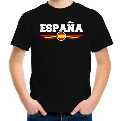 Spanje landen supporters t-shirt - zwart - kinderen - Fan kleding - EK / WK / Olympische spelen Spanje landen supporters t-shirt - zwart - kinderen - Fan kleding - EK / WK / Olympische spelen