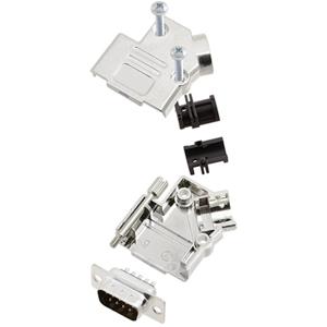 TRU COMPONENTS TCD45PKM09DMPK 7709032 D-sub male connectorset 45 ° Aantal polen: 9 Soldeerkelk 1 stuk(s)