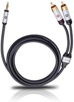 Oehlbach: i-Connect 3,5mm jackplug/2RCA - 3 meter - Zwart - thumbnail