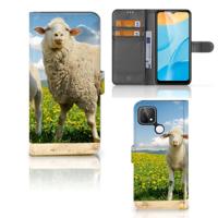 OPPO A15 | Telefoonhoesje | Met pasjeshouder | Schaap en Lammetje