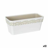 Zelfwaterende plantenpot Stefanplast Cloe Wit Plastic 13,3 x 12,3 x 29,3 cm (12 Stuks)