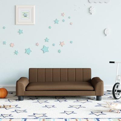Kinderbank 90x53x30 cm stof bruin