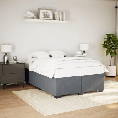Bedframe zonder matras 140x200 cm fluweel donkergrijs