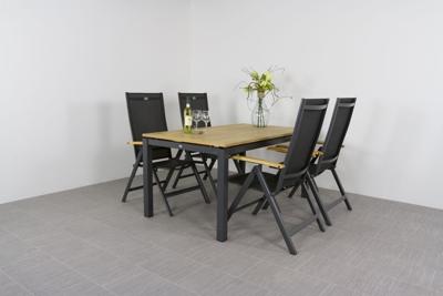 Hartman Sonata tuintafel 160 met 4 Napoli verstelbare tuinstoel