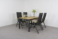 Hartman Sonata tuintafel 160 met 4 Napoli verstelbare tuinstoel