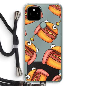Hamburger: Pixel 5 Transparant Hoesje met koord