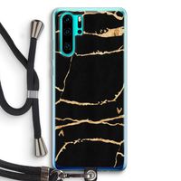 Gouden marmer: Huawei P30 Pro Transparant Hoesje met koord