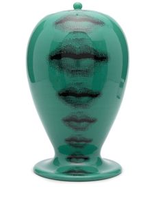 Fornasetti vase en céramique à imprimé visage - Vert