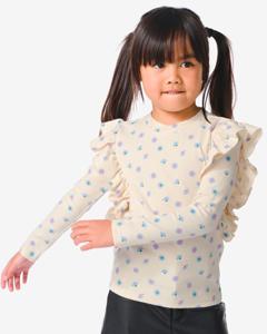 HEMA Kinder T-shirt Rib Met Ruffle Gebroken Wit (gebroken wit)