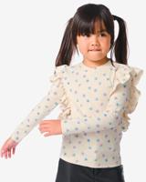 HEMA Kinder T-shirt Rib Met Ruffle Gebroken Wit (gebroken wit) - thumbnail