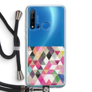 Gekleurde driehoekjes: Huawei P20 Lite (2019) Transparant Hoesje met koord