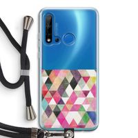 Gekleurde driehoekjes: Huawei P20 Lite (2019) Transparant Hoesje met koord