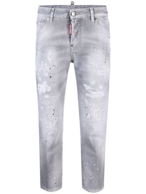DSQUARED2 jean court à taille basse - Gris