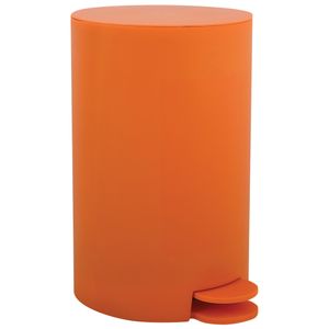 MSV kleine pedaalemmer - kunststof - oranje - 3L - 15 x 27 cm - Badkamer/toilet   -