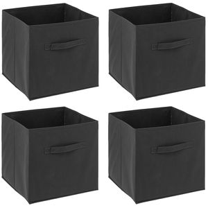 5Five Opbergmand - 4x - 29 liter - donkergrijs - 31 x 31 x 31 cm - Opbergmanden