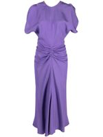 Victoria Beckham robe mi-longue à fronces - Violet - thumbnail