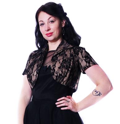 Mirror Bolero, Beige and Black Lace-M | 36% korting