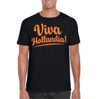 Verkleed T-shirt voor heren - viva hollandia - zwart - EK/WK voetbal supporter - Nederland