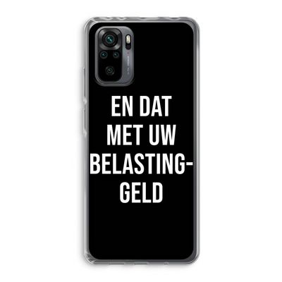Belastinggeld - Zwart: Xiaomi Redmi Note 10 Pro Transparant Hoesje