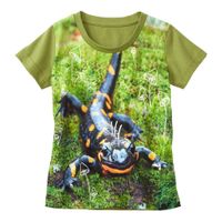 T-shirt met dierenmotief van bio-katoen, Salamander Maat: 134/140