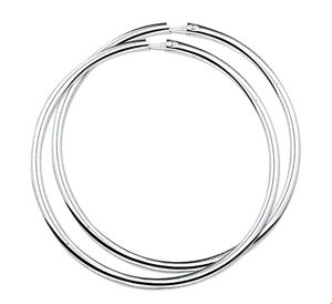 Oorringen Ronde Buis zilver 2 x 48 mm