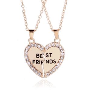 BFF Ketting LGT Jewels Best Friends Hartje Kristallen Goudkleurig