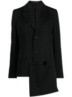 Y's blazer asymétrique à revers crantés - Noir