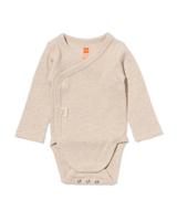 HEMA Newborn Meegroei Overslagromper Rib Zand (zand)
