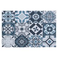 Rechthoekige placemat mozaiek blauw vinyl 45 x 30 cm - Placemats - thumbnail
