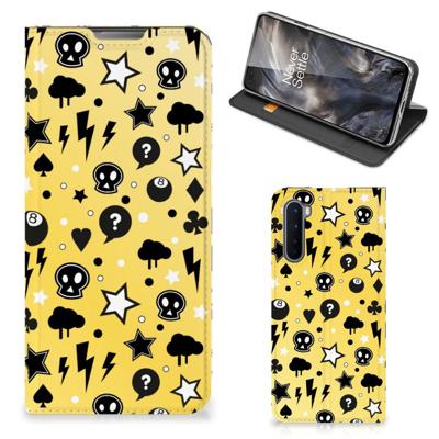 Mobiel BookCase OnePlus Nord Punk Geel Mobiel BookCase OnePlus Nord Punk Geel