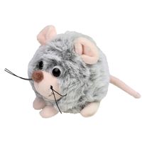Inware pluche muis knuffeldier - grijs - 9 cm - thumbnail