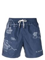 Canali illustration-print swim shorts - Bleu