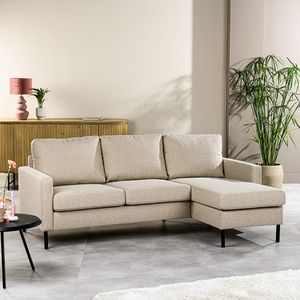 Haluta - Hoekbank Dylan - 200 x 133 x 80 cm - Beige - Rechts