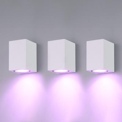 HOFTRONIC SMART Set van 3 Marion - Smart WiFi+Bluetooth LED wandlampen kubus - Incl. 5,5 Watt RGBWW GU10 spot - IP65 - Wit - Binnen en buiten - 3 jaar garantie