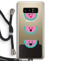 Smiley watermeloen: Samsung Galaxy Note 8 Transparant Hoesje met koord