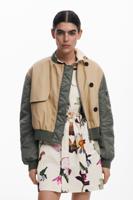 Gecombineerde bomber trenchcoat - BROWN - M