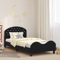 Bedframe voor kinderen met hoofdbord Zwart 90 x 200 cm Fluweel