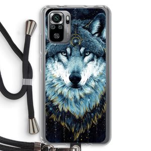 Darkness Wolf: Xiaomi Redmi Note 10S Transparant Hoesje met koord