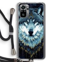 Darkness Wolf: Xiaomi Redmi Note 10S Transparant Hoesje met koord