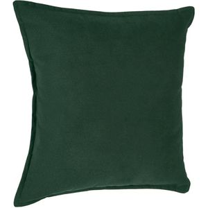 Bank/sierkussens huiskamer Sophia - 45 x 45 cm - donkergroen - polyester - met rits