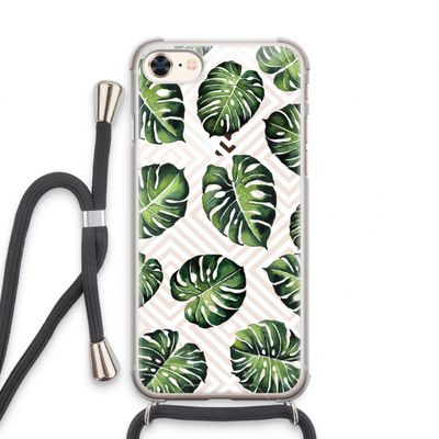 Geometrische jungle: iPhone 7 Transparant Hoesje met koord