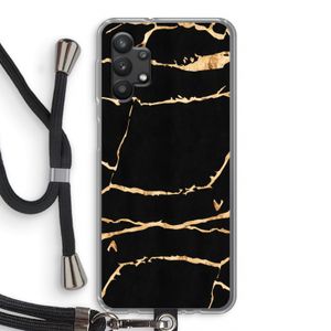 Gouden marmer: Samsung Galaxy A32 5G Transparant Hoesje met koord