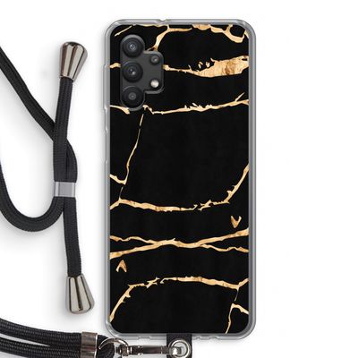 Gouden marmer: Samsung Galaxy A32 5G Transparant Hoesje met koord