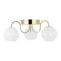 Plafondlamp messing & opaalglazen kappen E14 fitting &apos;Nordlux Franca&apos; - thumbnail