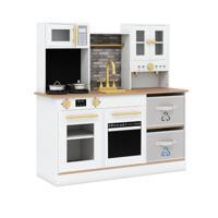 Kinderkeuken Speelset Houten Speelkeuken met Fornuis Geluid & Licht Koffiemachine Kraan & Kookgerei Natuur Kinderkeuken Speelset Houten Speelkeuken met Fornuis Geluid & Licht Koffiemachine Kraan & Kookgerei Natuur