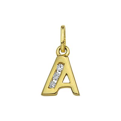 925 zilveren hanger letter met zirkonia - initialen collier