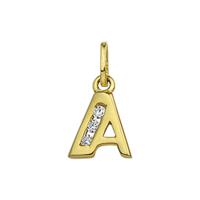 925 zilveren hanger letter met zirkonia - initialen collier